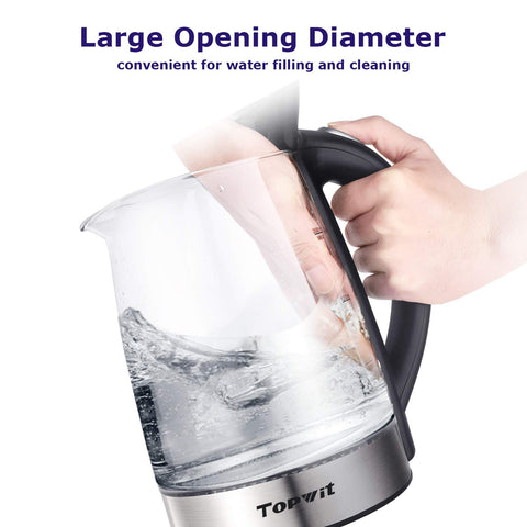 TopWit transparent-lid kettle reveals clean interior while heating.