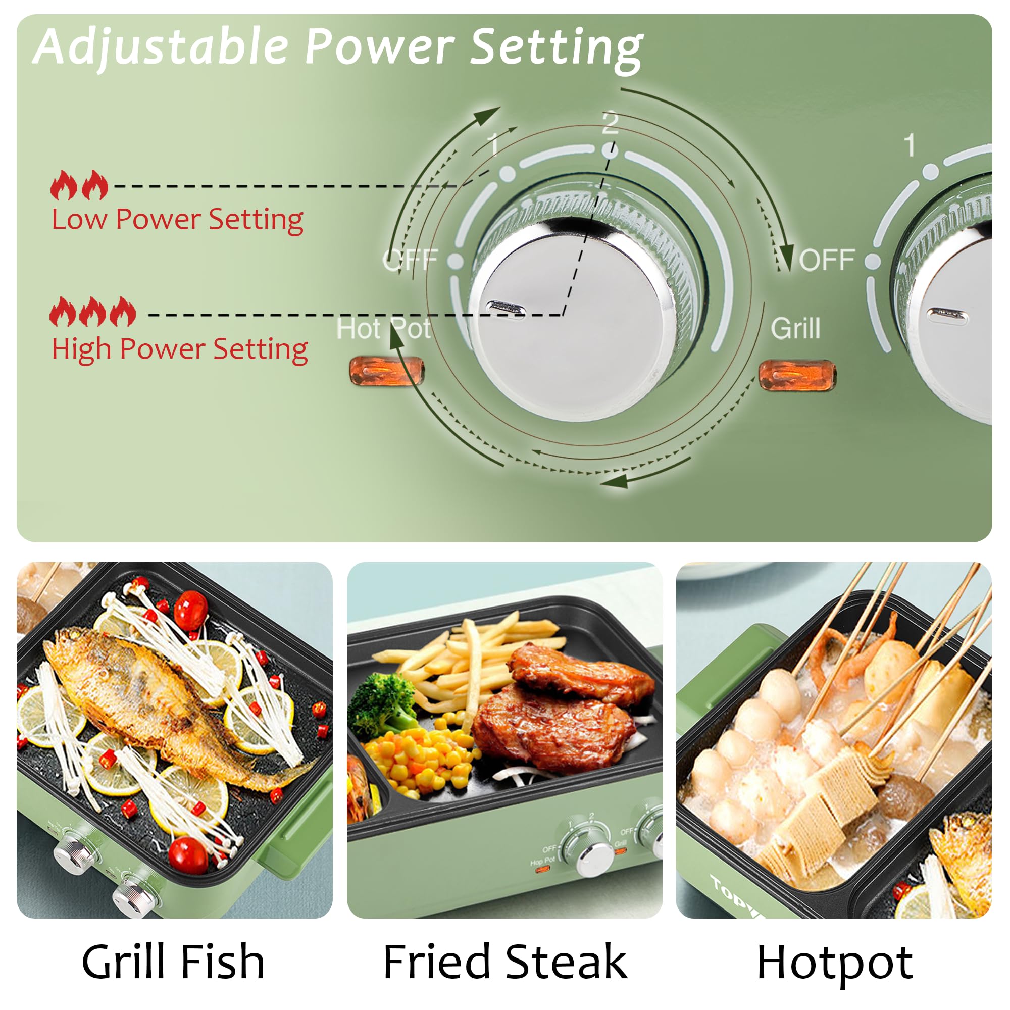 TopWit non-stick coating for easy release and healthier cooking with less oil.