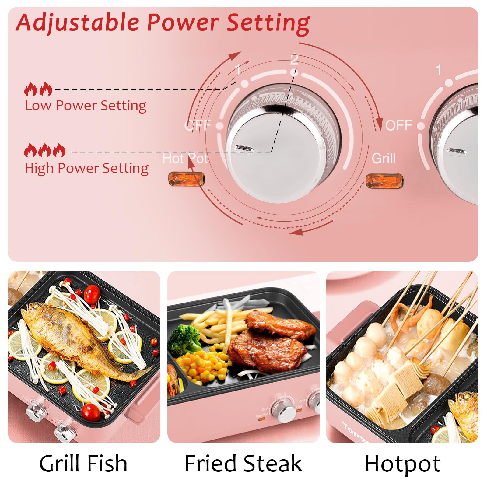 TopWit non-stick coating surface for easy food release and cleanup