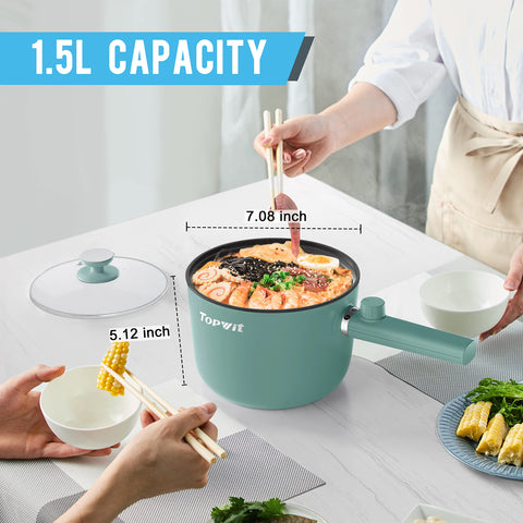 TopWit portable electric hot pot in small kitchen for dorm use