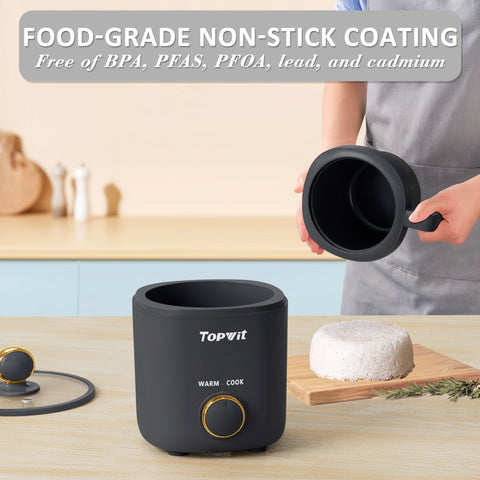 TopWit rice cooker BPA-free non-stick for safe, easy cleaning.