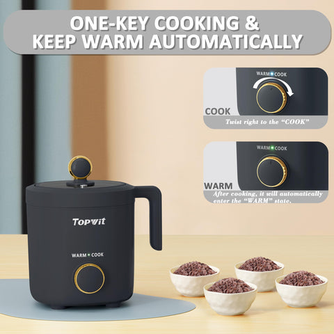 TopWit rice cooker one-touch control simplifies cooking.