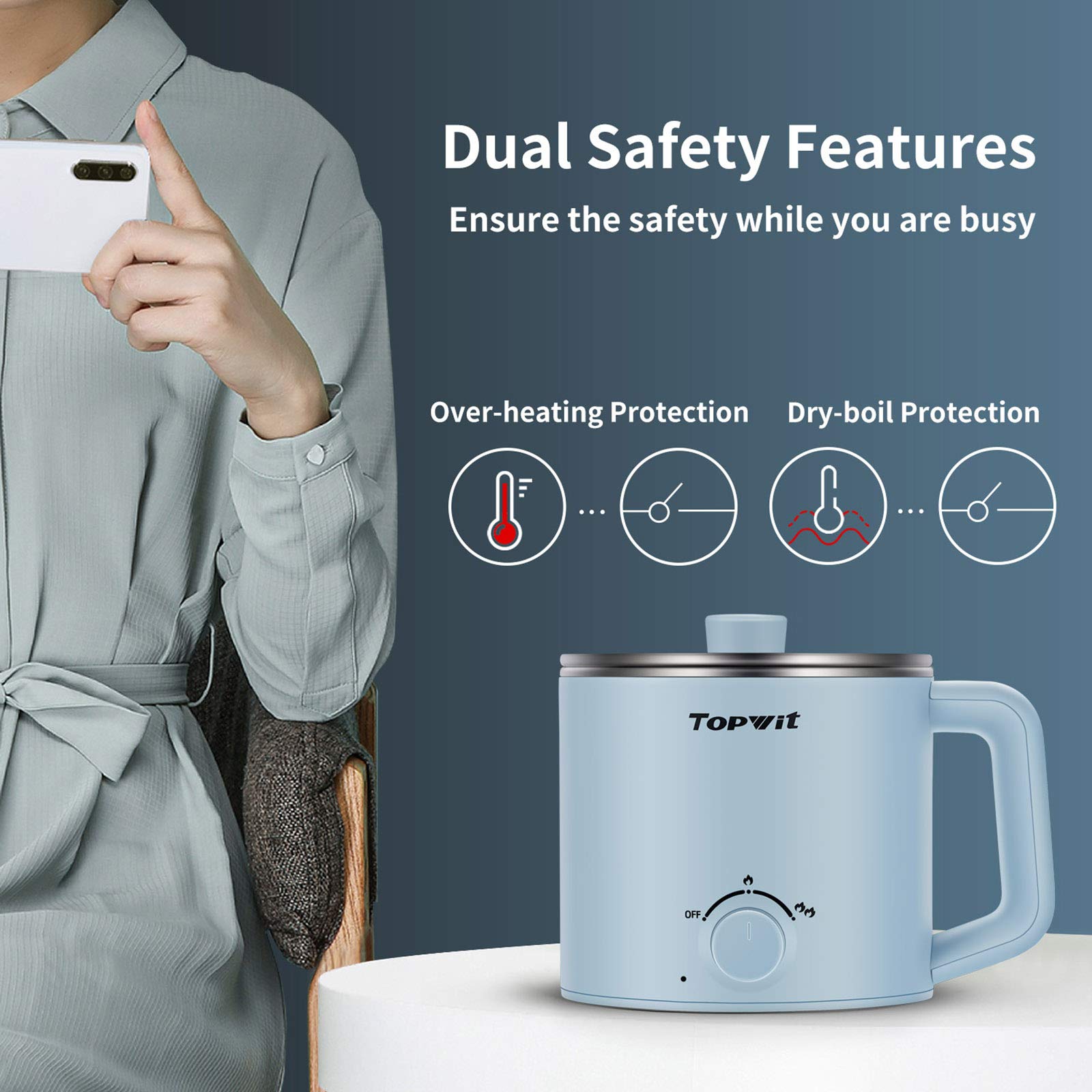 TopWit overheating and boil-dry protections prevent mishaps