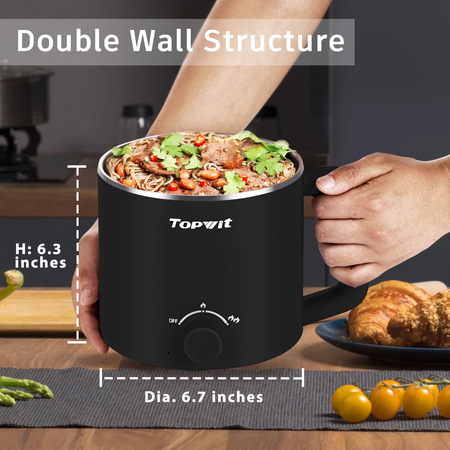 TopWit tempered glass lid for clear monitoring during cooking