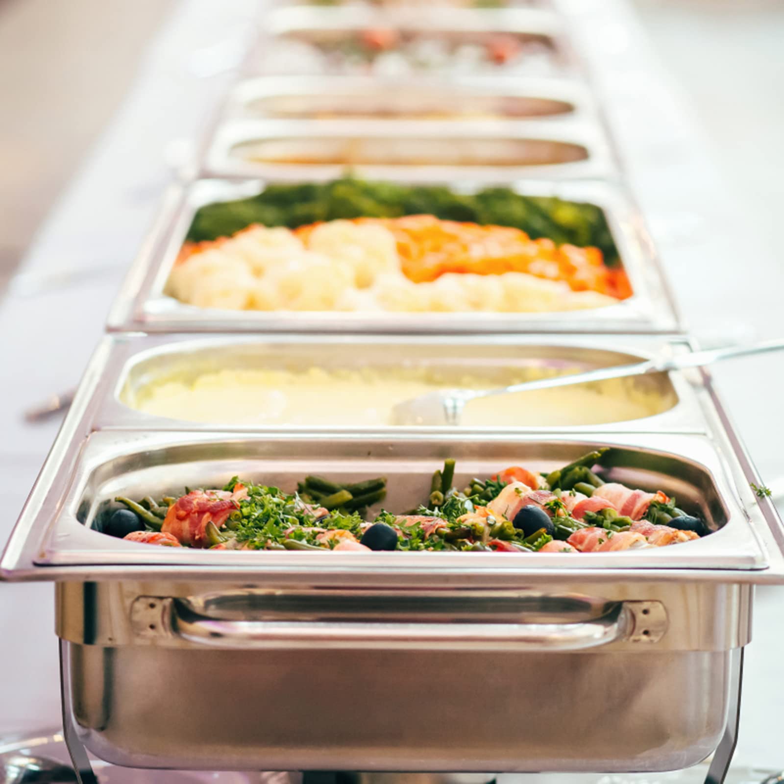 TOPZEA breading station pan suitable for fish, chicken or beef coating stations