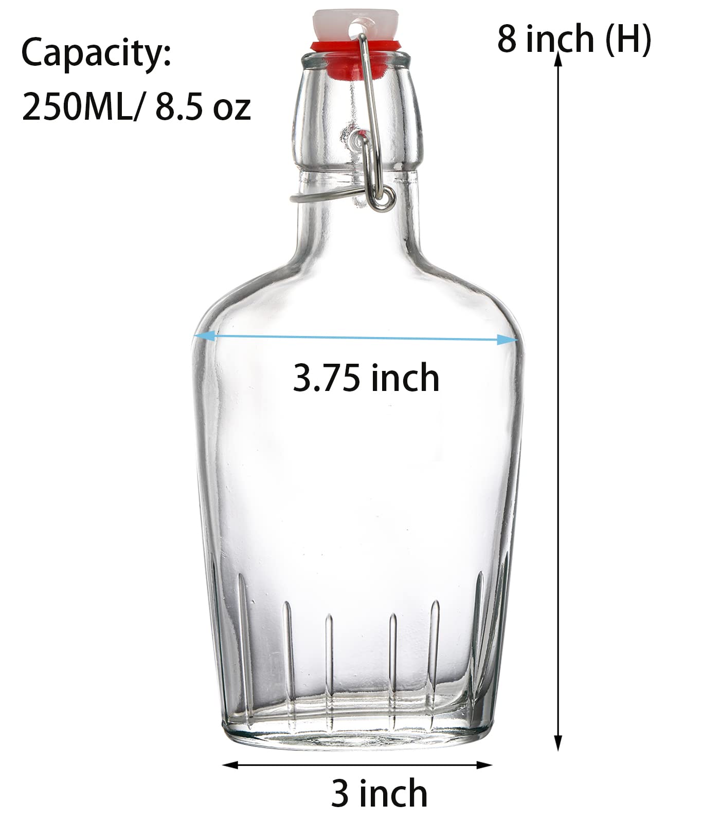 TOPZEA clear glass bottle with leakproof swing-top lid preserves flavors and prevents spills.