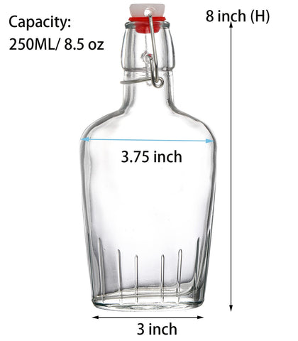 TOPZEA clear glass bottle with leakproof swing-top lid preserves flavors and prevents spills.