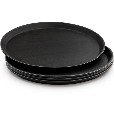 TOPZEA durable fiberglass-rubber tray withstands heavy items without bending.