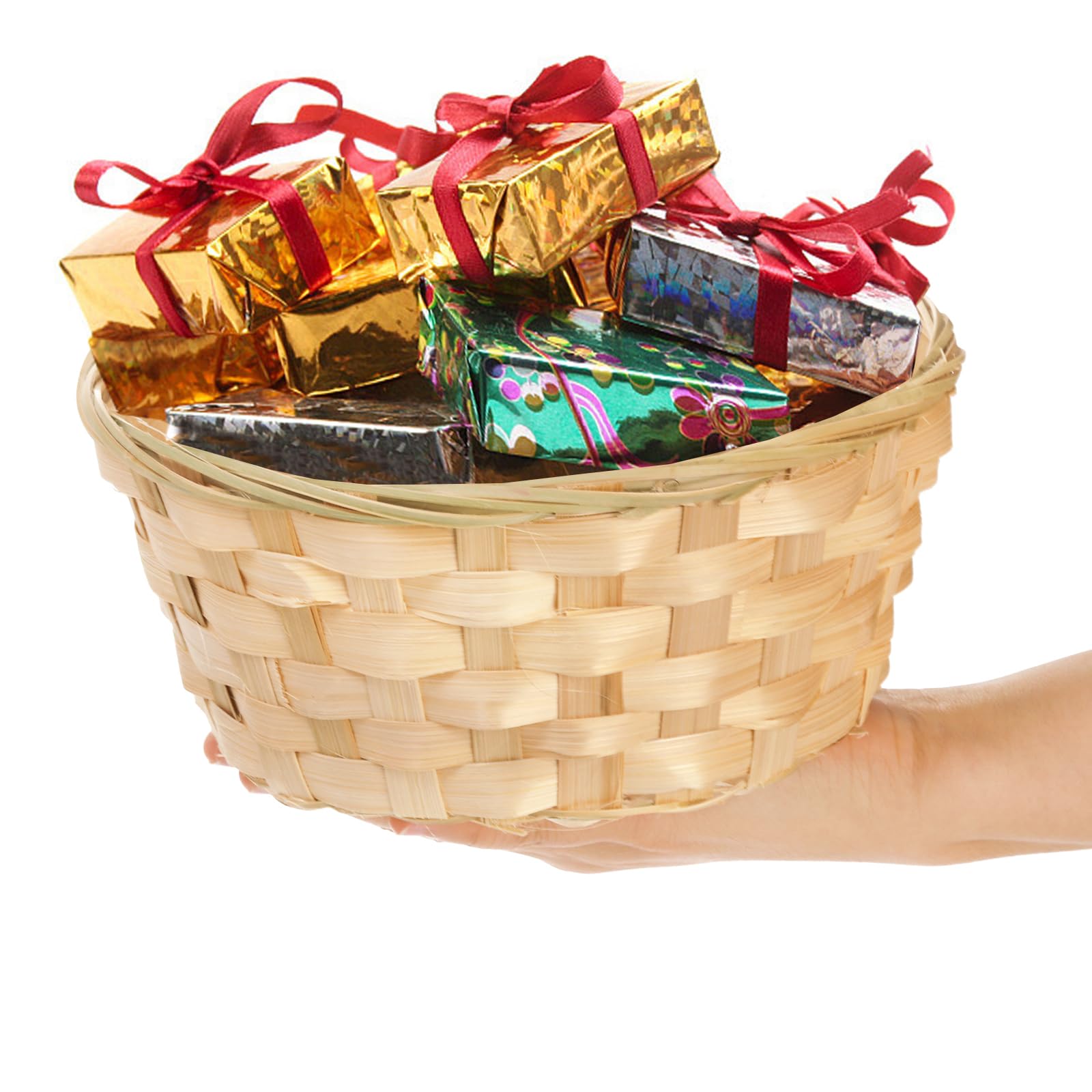 TOPZEA fruit/snack basket natural bamboo with airflow for crisp displays