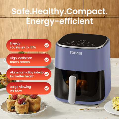 TOPZEE Air Fryer 12-in-1 presets cover snacks to meals.
