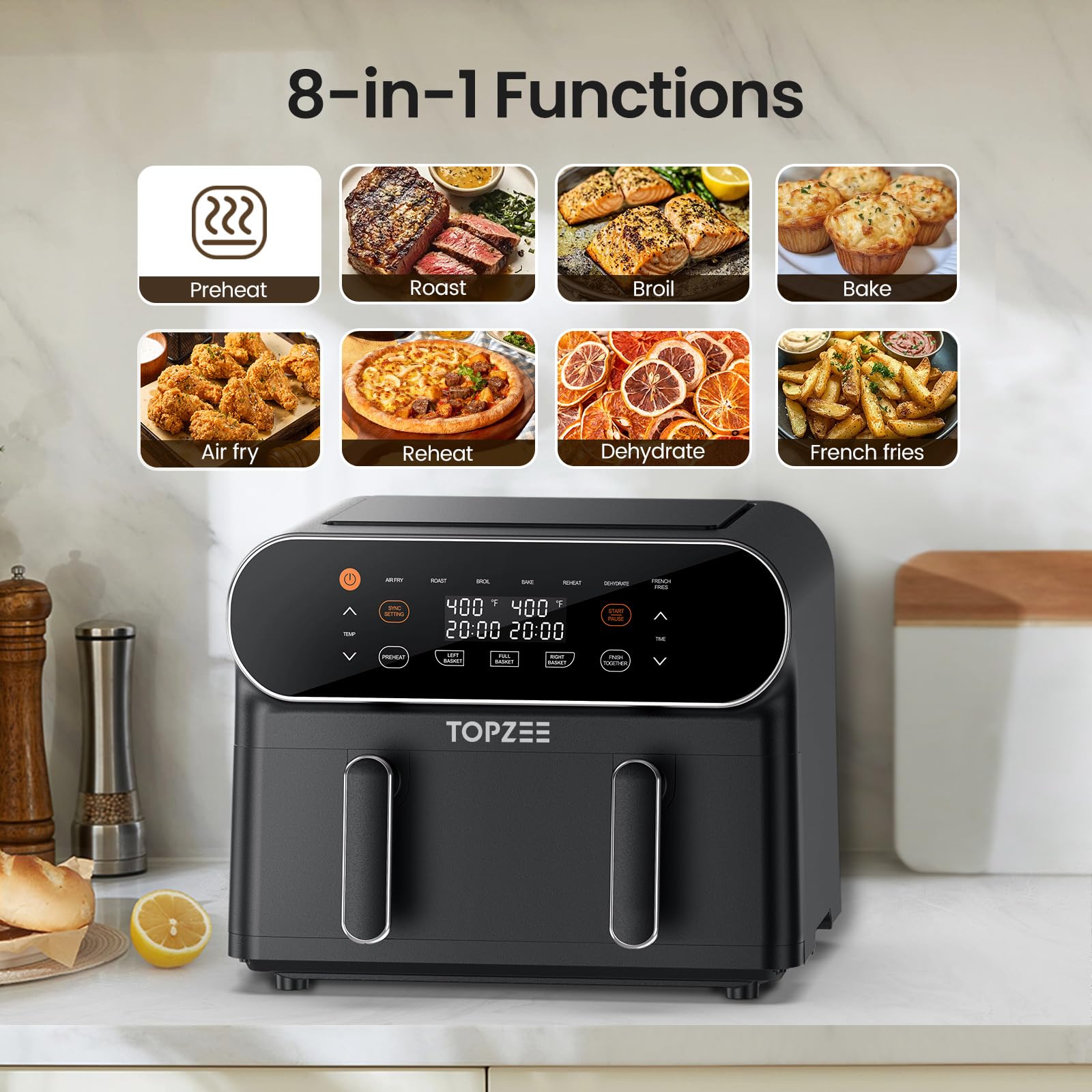 Topzee dishwasher-safe crisper plate simplifies cleanup after meals.