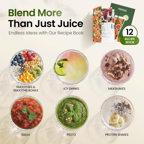 TOPZEE ice-crushing performance helps craft refreshing frozen drinks.