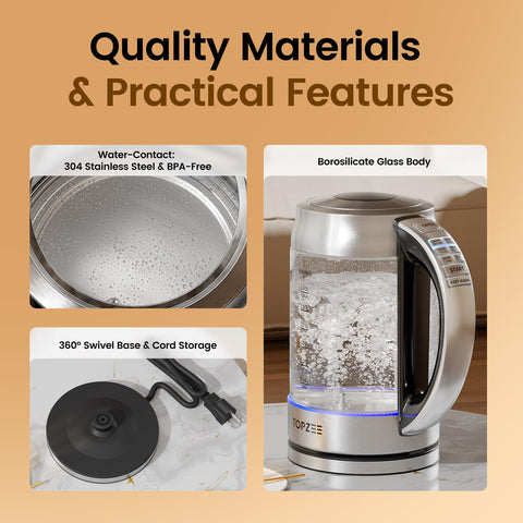 Topzee kettle rapid boil at 1500W saves time