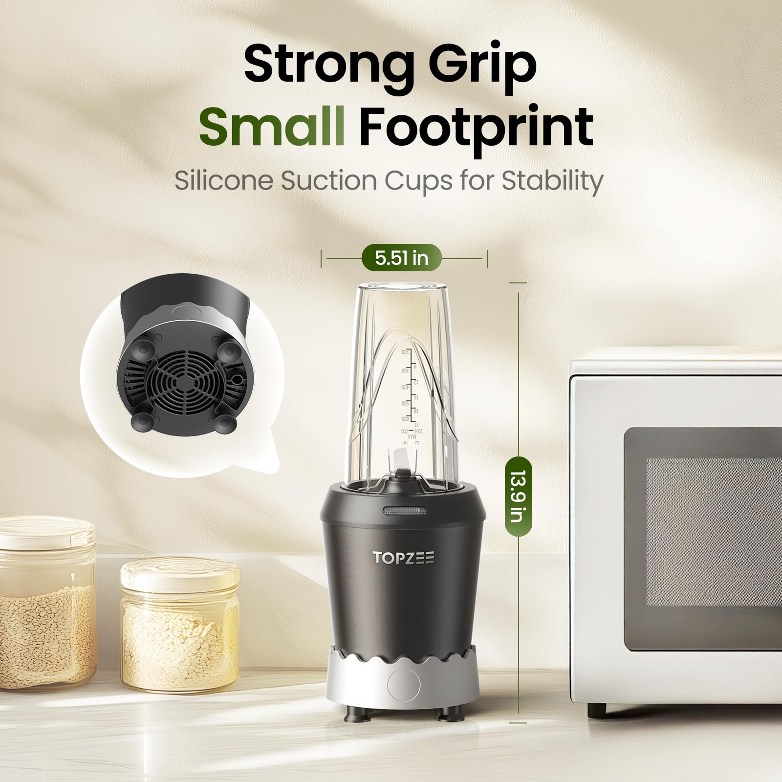 TOPZEE great for protein shakes, sauces, and baby foods on demand.