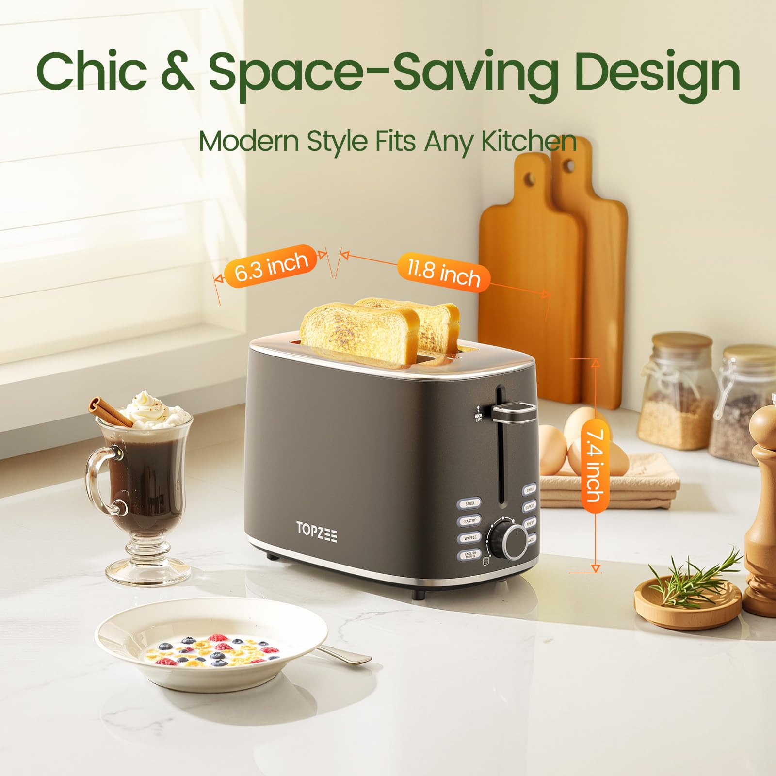 Topzee adjustable 7 shade settings dial in your preferred toast level.