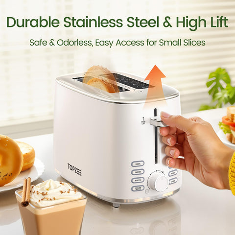 Topzee stainless steel close-up highlights durable, easy-care body.