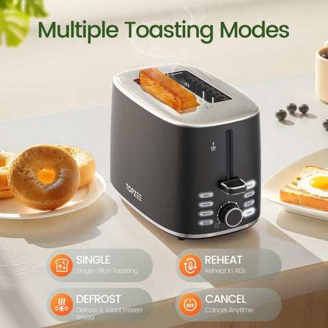 Topzee toaster wide-slot design handles waffles for quick breakfasts.