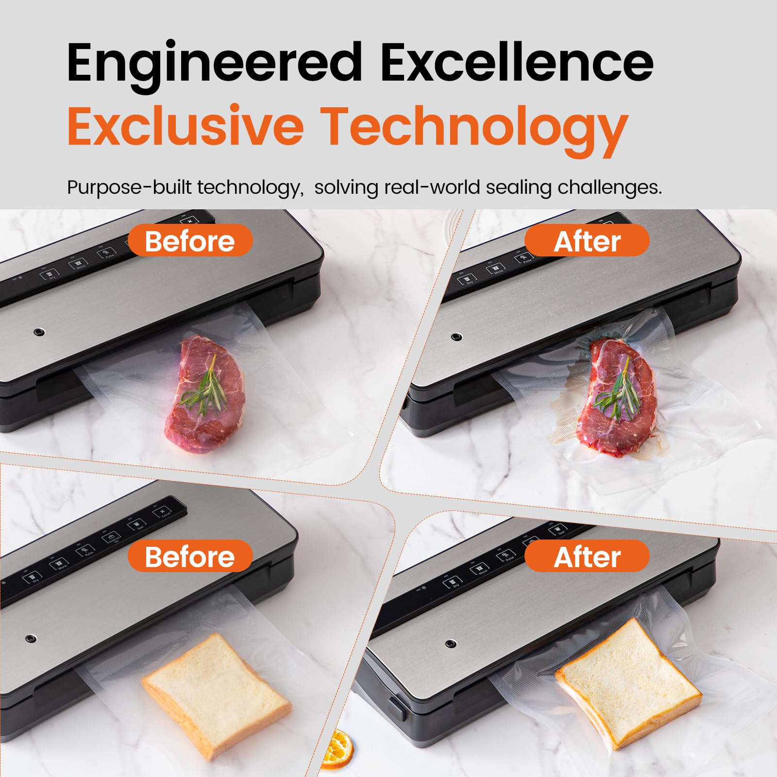 Topzee vacuum sealer 3mm sealing line delivers a strong leak proof seal