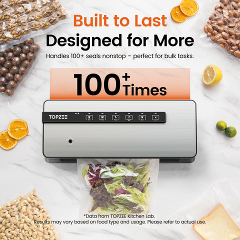 Topzee bag roll included for immediate sealing