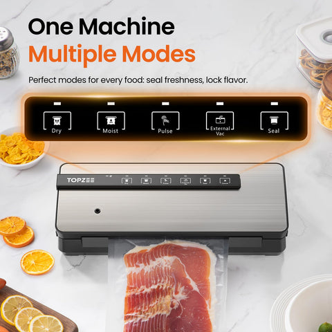 Topzee vacuum sealer roll storage and cutter keeps bag sizes ready