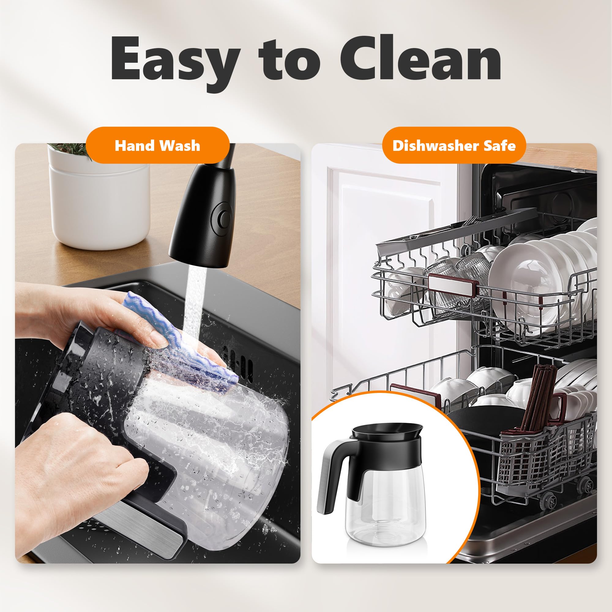 TORETAS sturdy stainless-steel handle adds comfort during pouring sessions