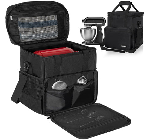 TORIBIO Kitchen Mixer Bag with exact dimensions, ideal for tucking in a 4.5-5 quart mixer.