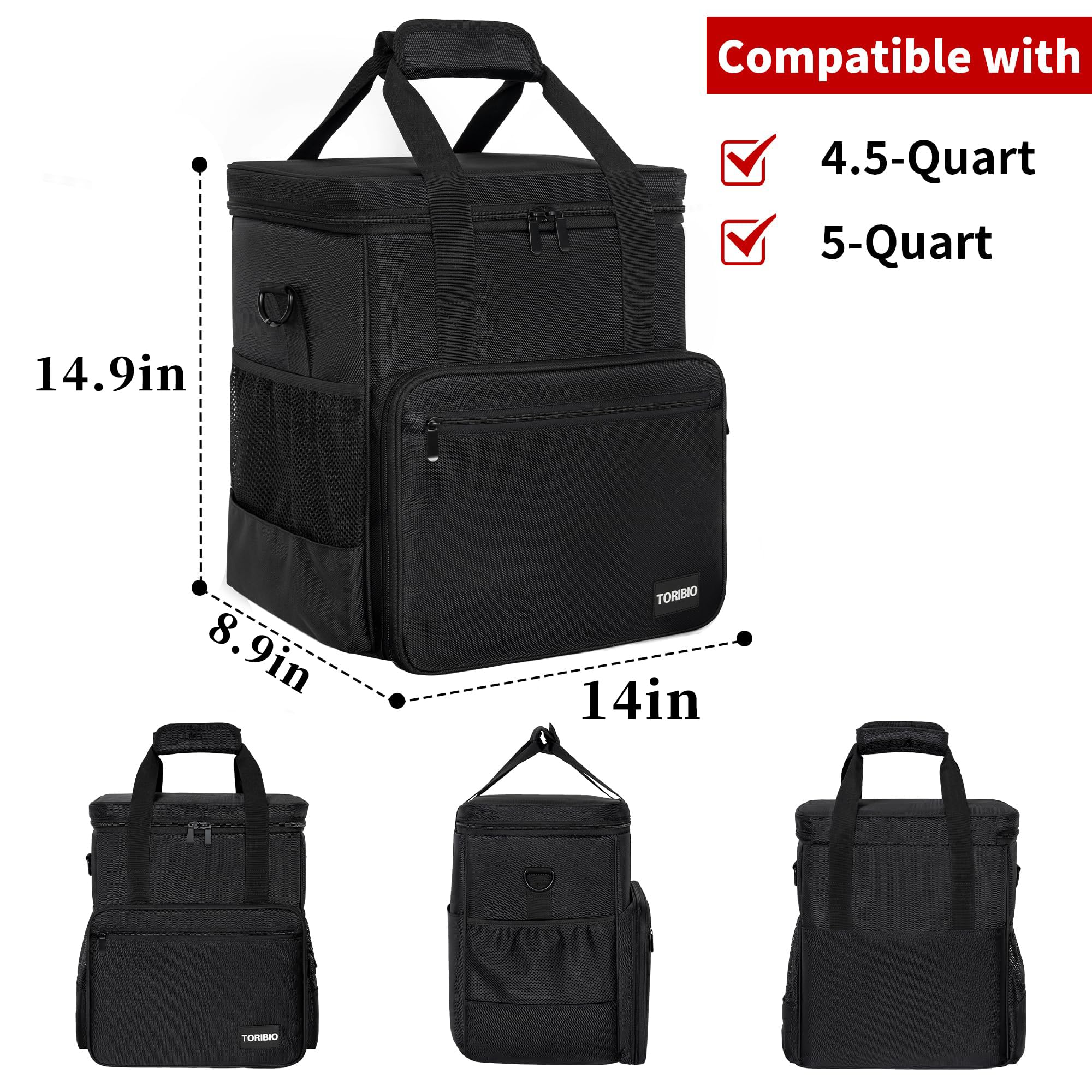 TORIBIO bag side pockets keep accessories organized on the go.