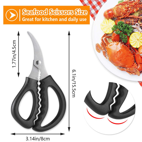 Torinalital stainless steel blades provide durable, precise cuts through shellfish.
