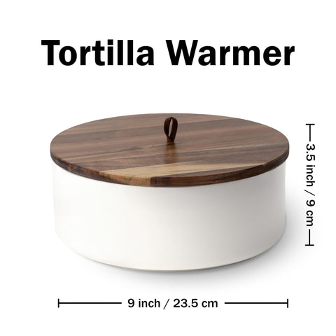 Tortillada ceramic pancake warmer for brunch or breakfast service