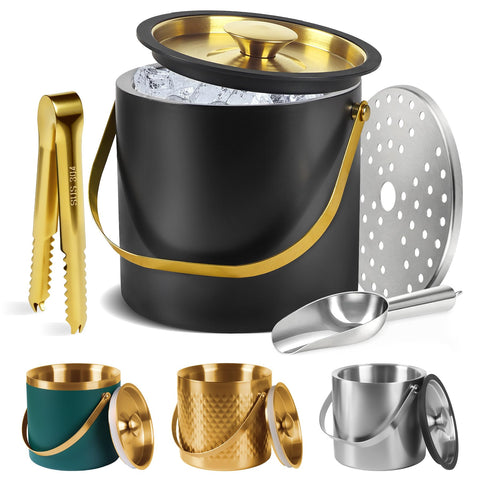 TOSELBAI ice bucket with silicone sealing ring provides airtight lid for extended cold retention.