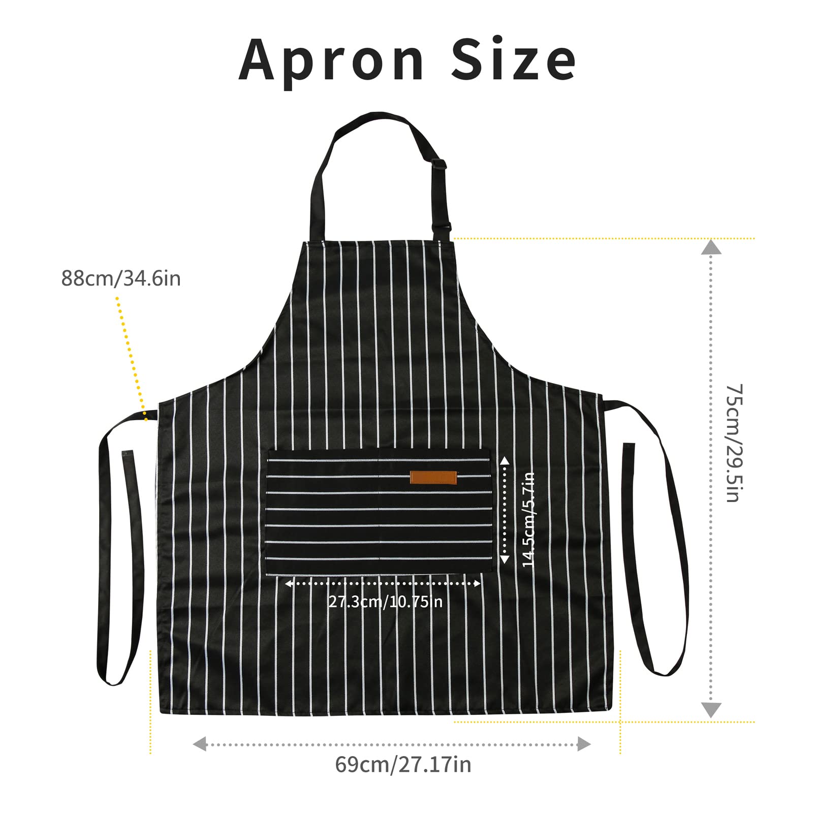 Tosewever machine-washable apron resists wrinkles for busy kitchens.