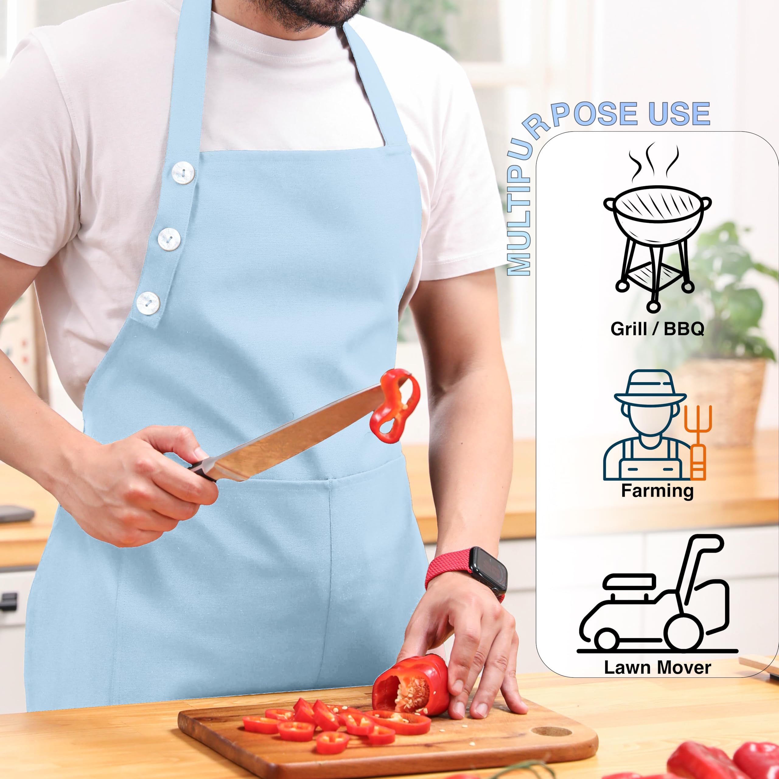 TOSHE adjustable neck strap apron provides comfortable, customizable fit