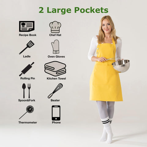 TOSHE adjustable neck strap apron offers comfortable fit for long kitchen sessions.