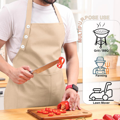 Adjustable neck strap on TOSHE apron for a comfortable fit