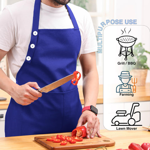 TOSHE apron features adjustable neck strap for a comfortable fit.
