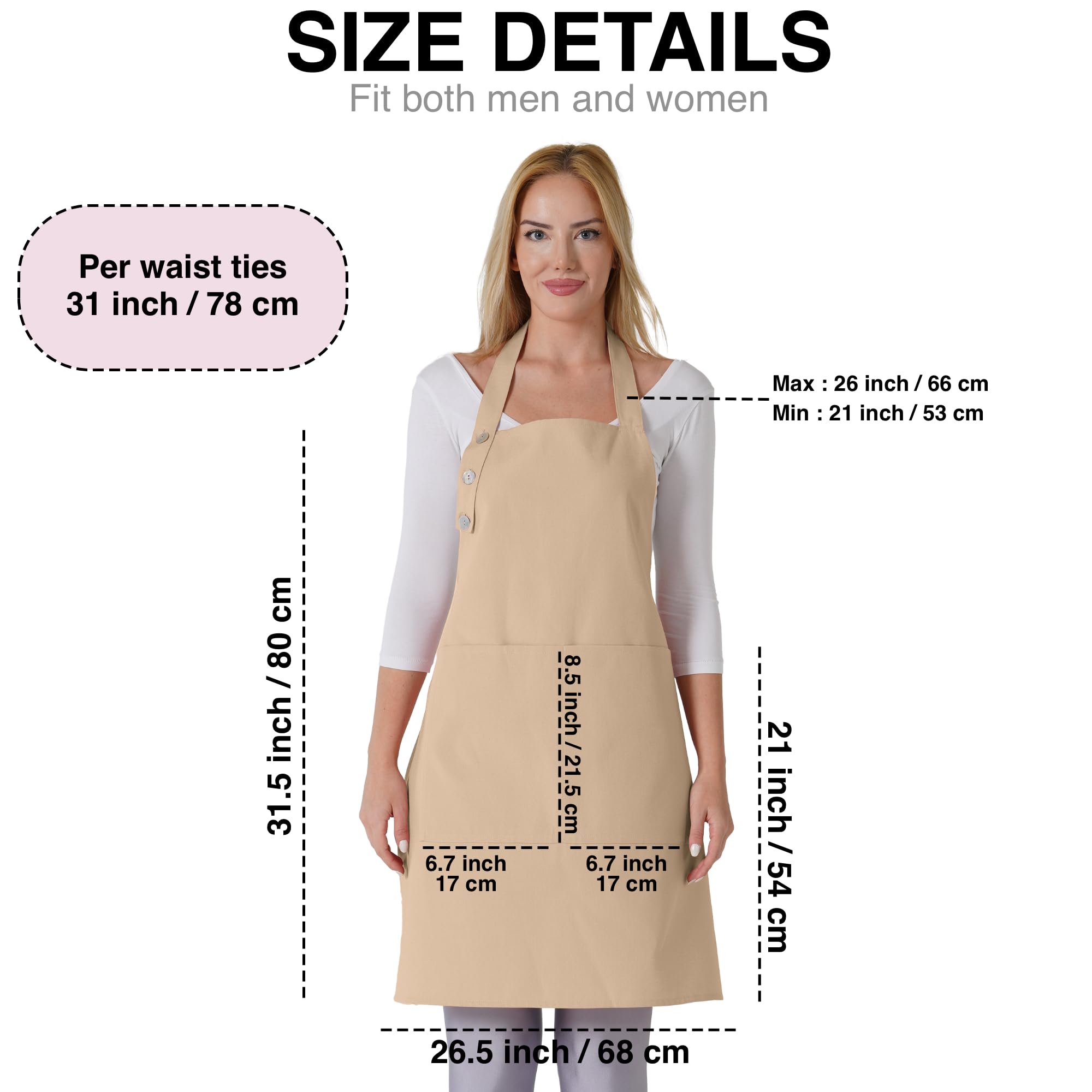 Beige color option swatch for the TOSHE kitchen apron