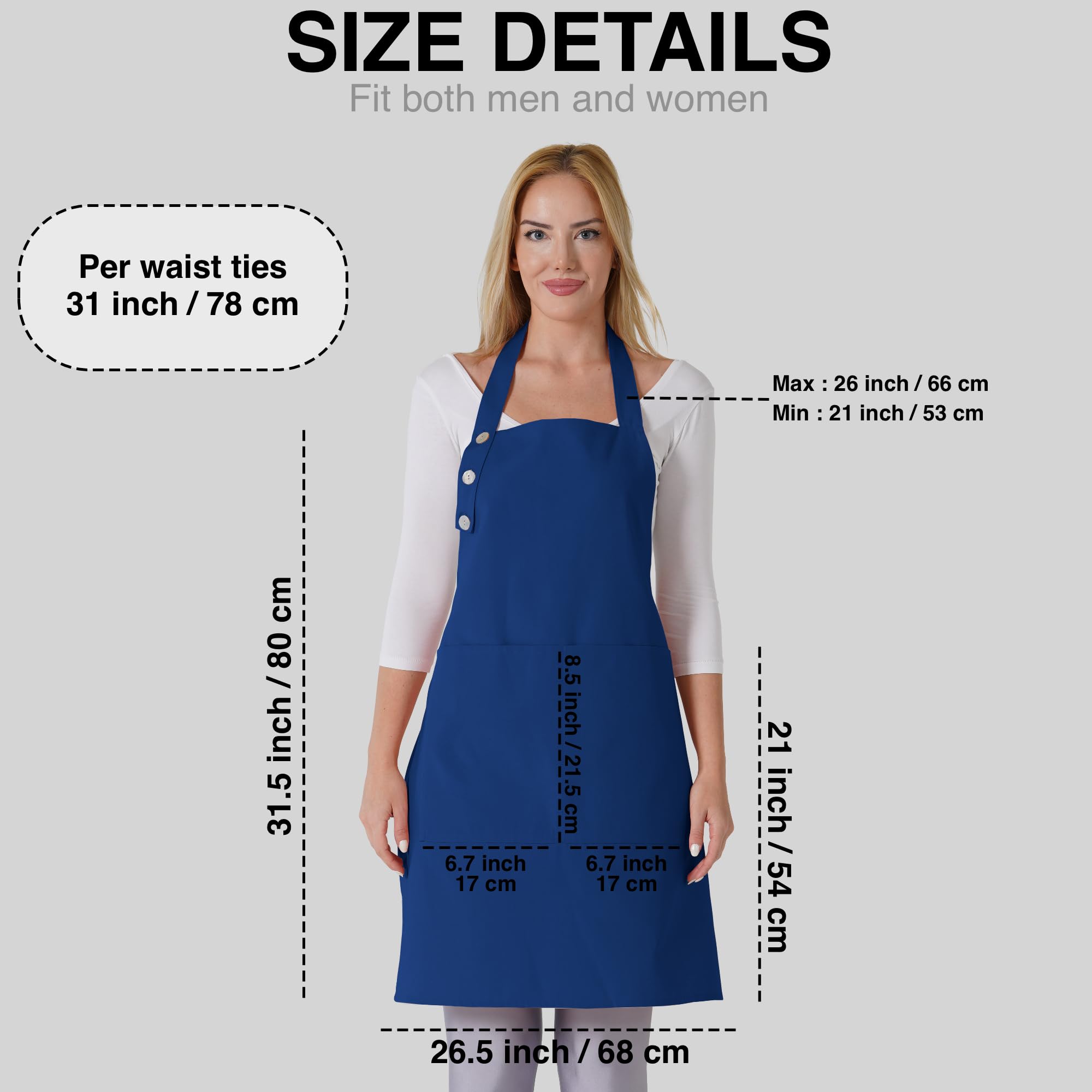 TOSHE apron fabric is stain resistant for easy cleanup.