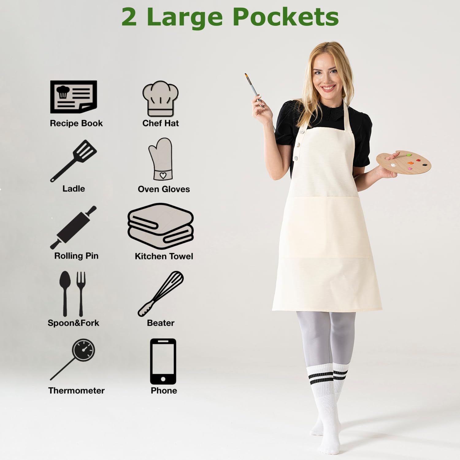 TOSHE adjustable neck strap apron offers secure fit during long prep sessions