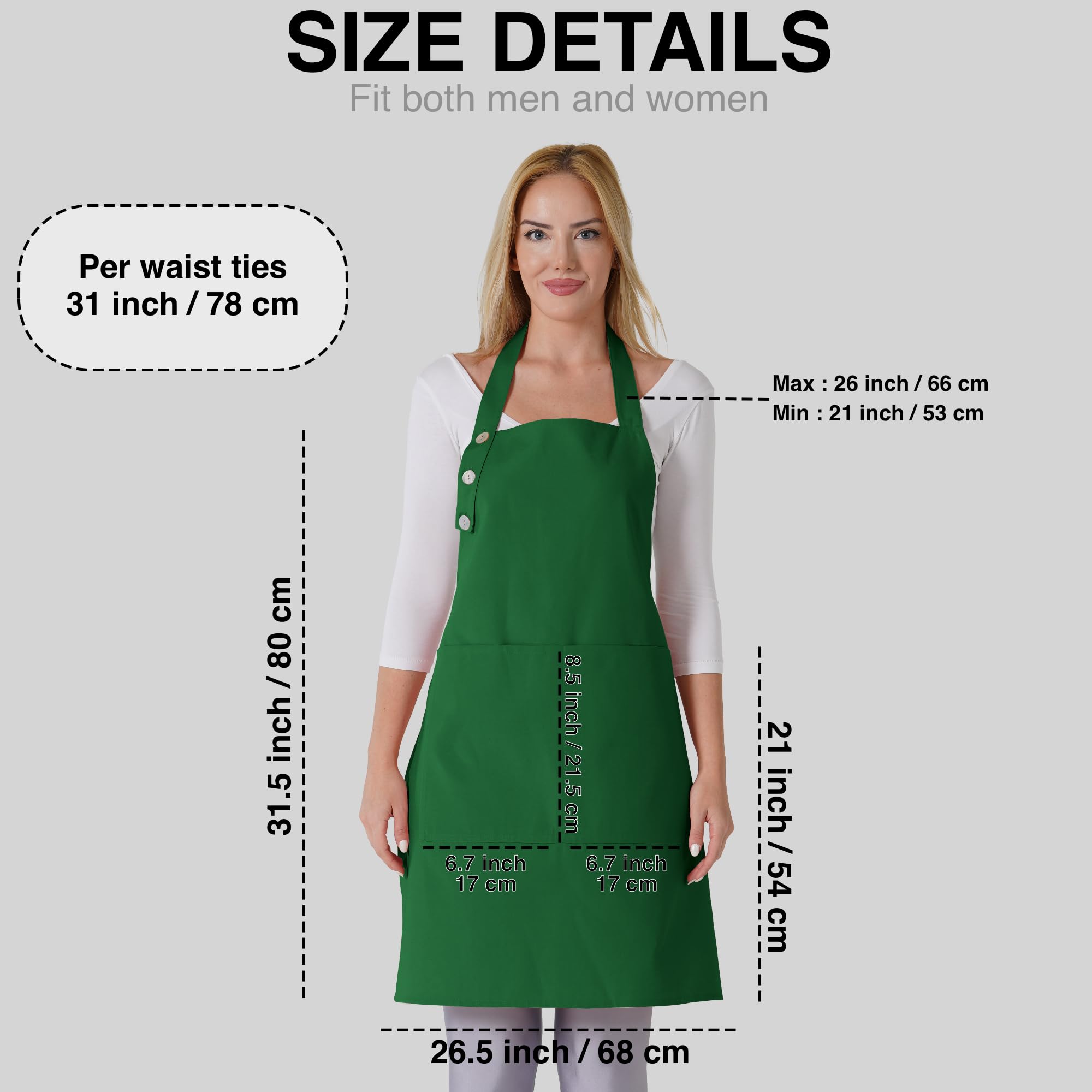 TOSHE durable cotton-poly blend apron for everyday kitchen use.