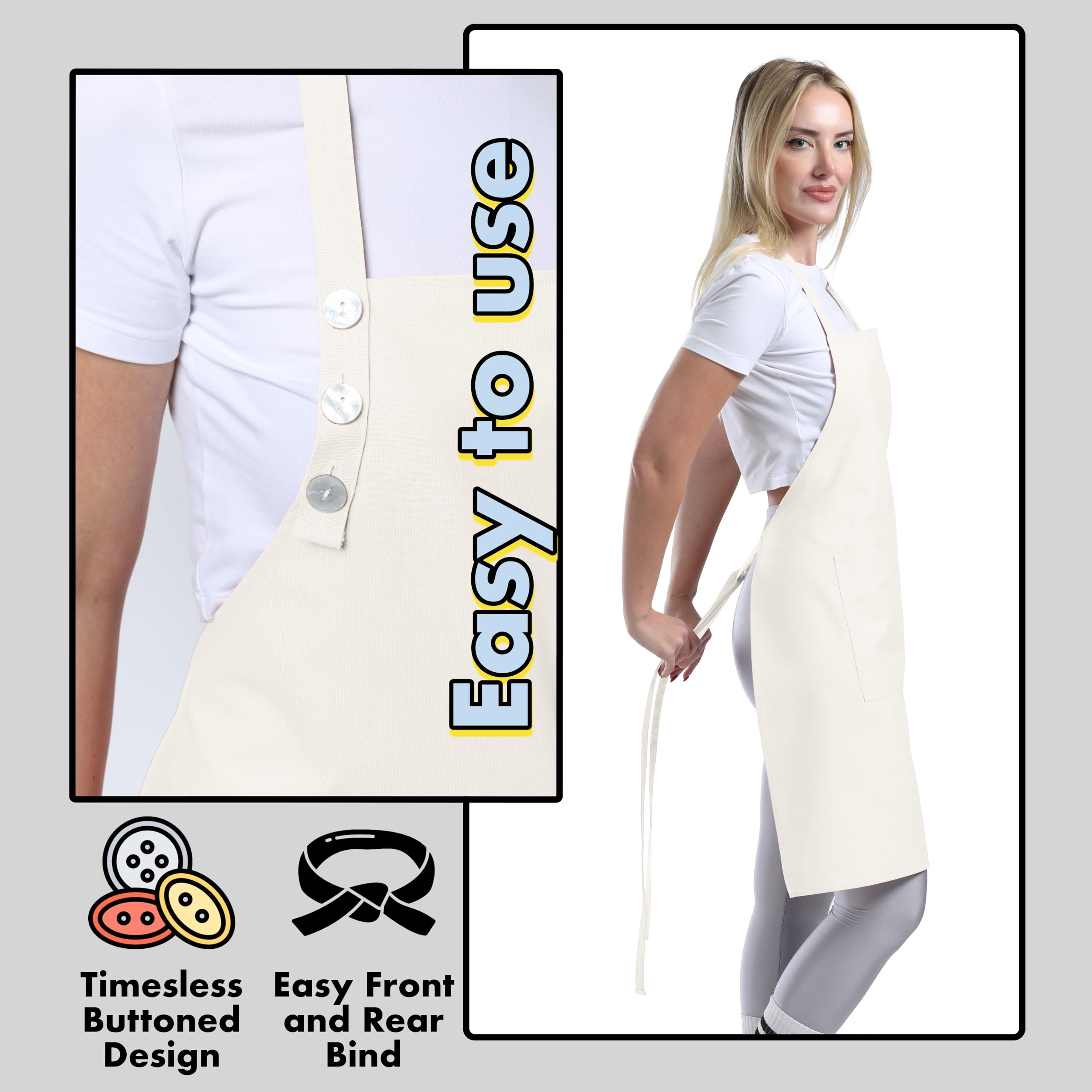 TOSHE durable material protects clothing from splashes and spills