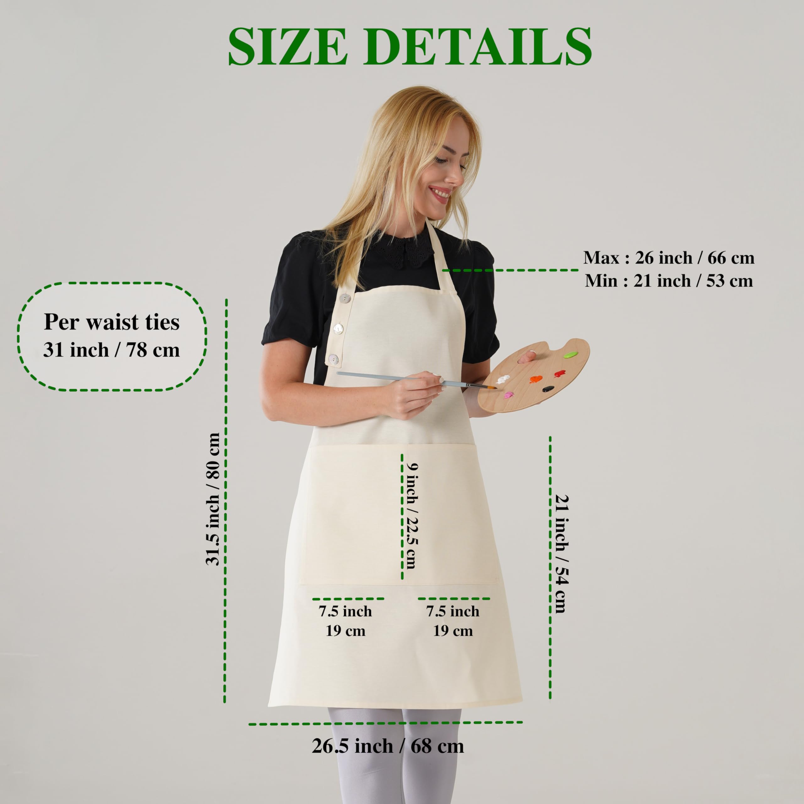 TOSHE cream apron is machine washable for easy care