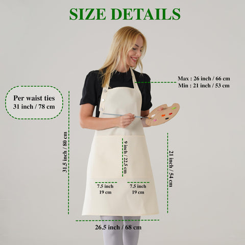 TOSHE cream apron is machine washable for easy care