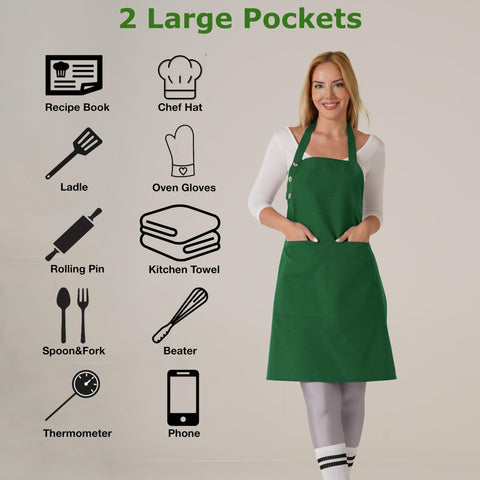 TOSHE apron featuring two large pockets for utensils and recipe cards.