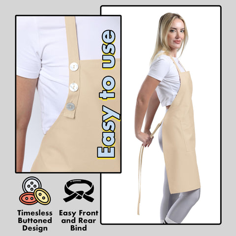 Machine-washable TOSHE apron shown in a washing-ready setup