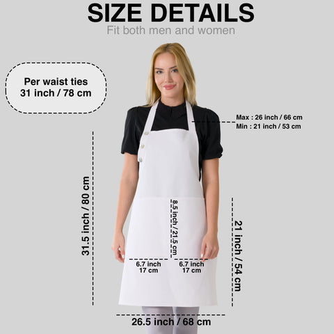 TOSHE kitchen apron pocket closeup showing two large pockets.