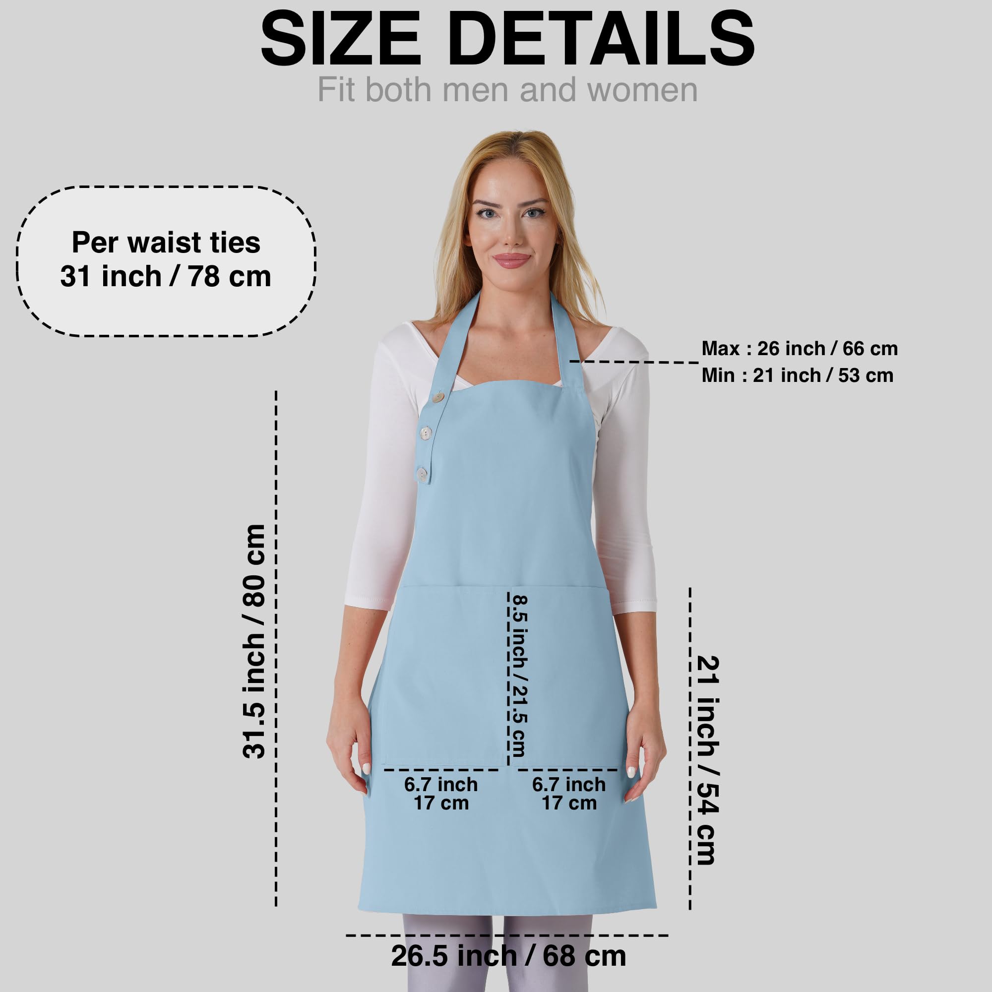 TOSHE machine-washable apron cleans easily after busy shifts