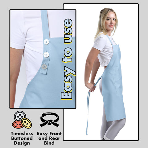 TOSHE stain-resistant finish guards clothes from spills during meal prep