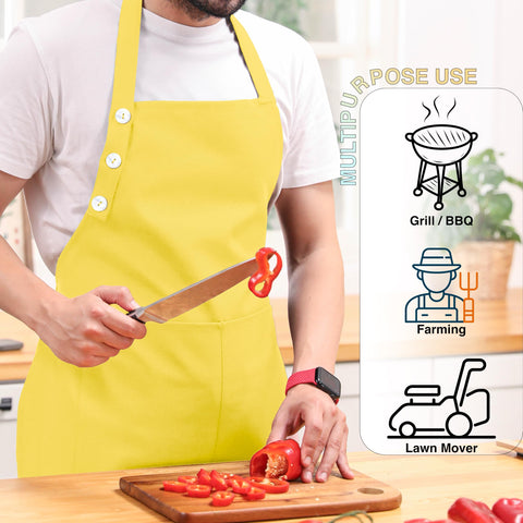 TOSHE two-large-pockets apron keeps utensils at hand during tasks.
