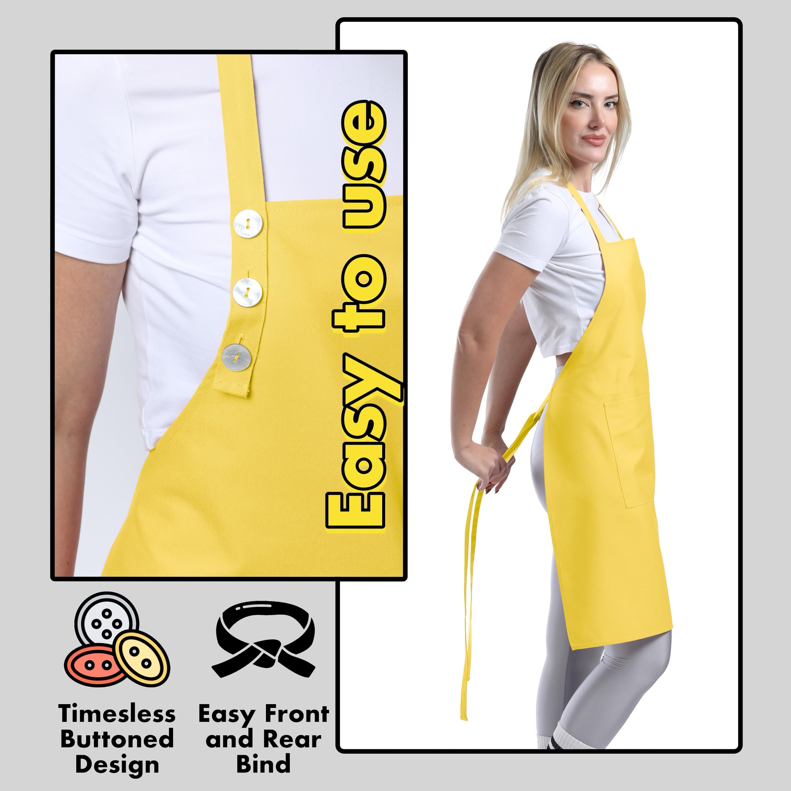 TOSHE machine-washable apron is easy to clean after messy cooking or crafts.