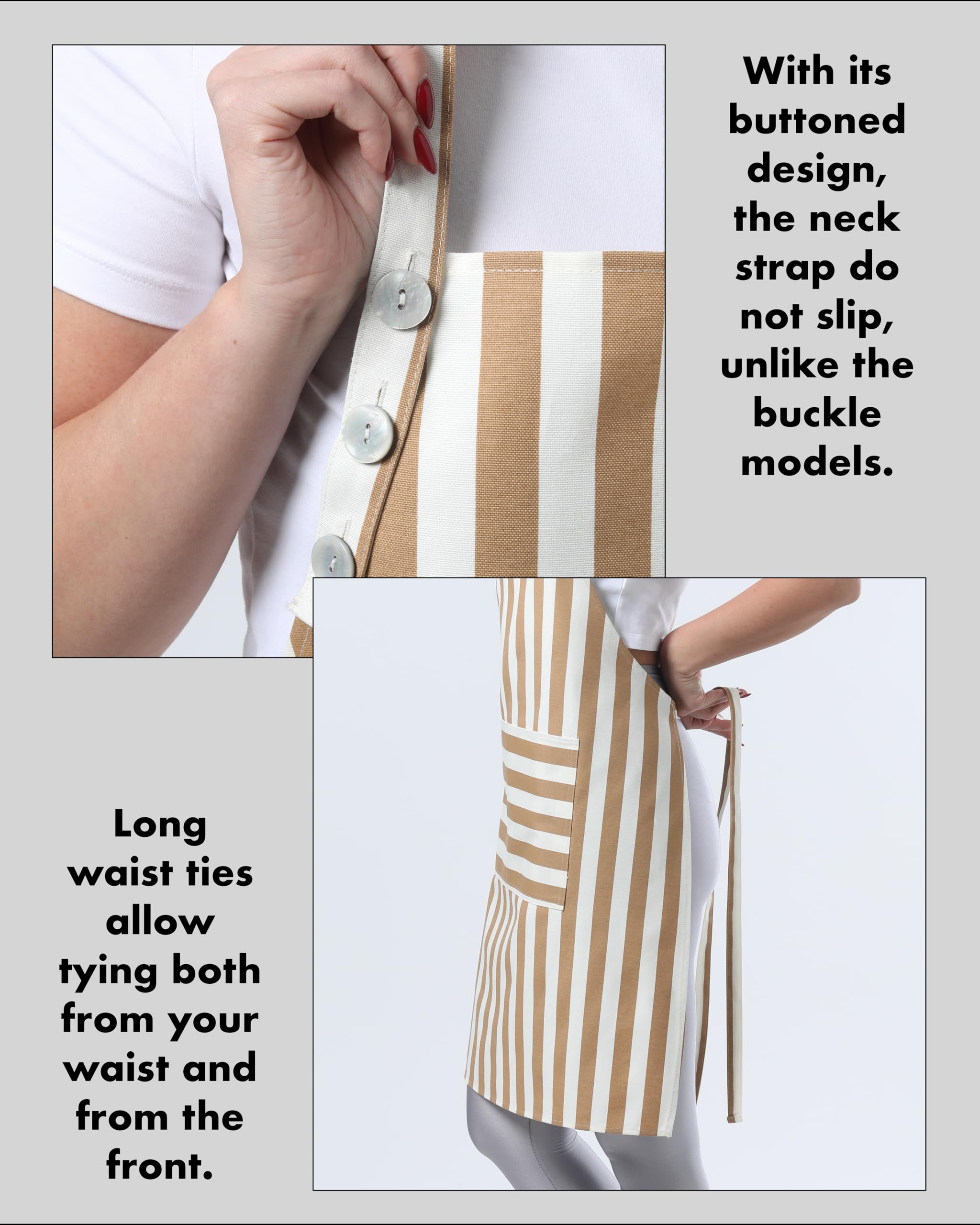 TOSHEX apron is machine washable and stain resistant for quick cleanup after busy kitchen sessions.
